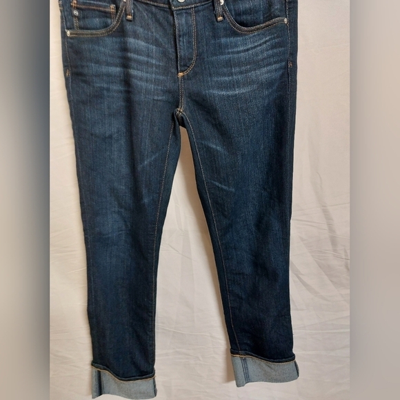 AG ADRIANO GOLDSCHMIED BLUE JEANS SLIM STRAIGHT 27 CROPPED THE STEVIE CUFF - Picture 8 of 16